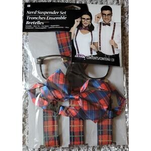 Nerd Suspender Set Halloween Costume Instant Nerd, Unisex, Costume Specs Bow Tie
